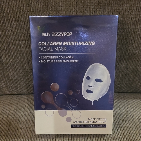 MK Ziggypop Other - M. K Zizzypop Collagen Moisturizing Facial Mask, Box Of Five